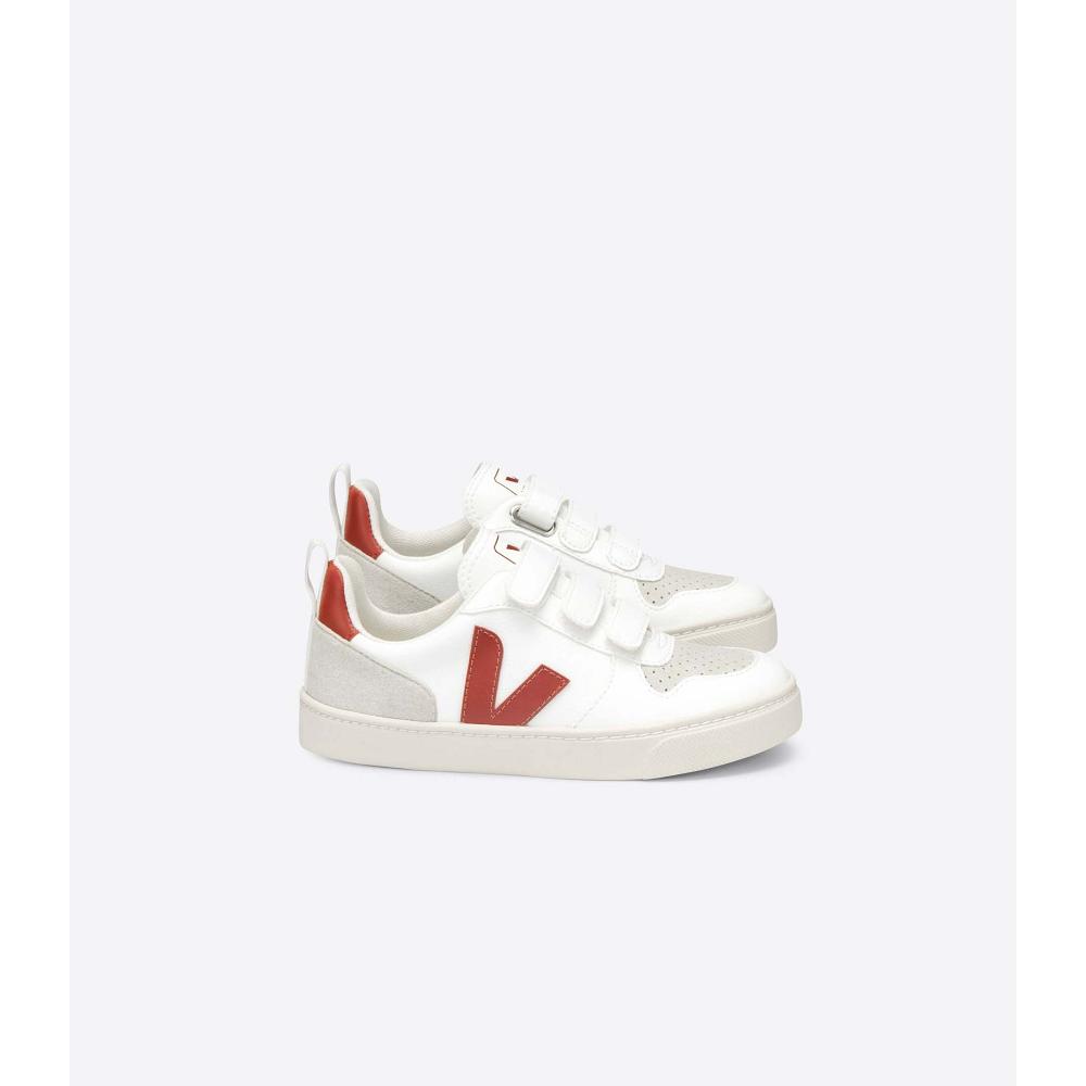 Veja V-10 CWL Schoenen Kinderen White/Burgundy | BE 785ILH